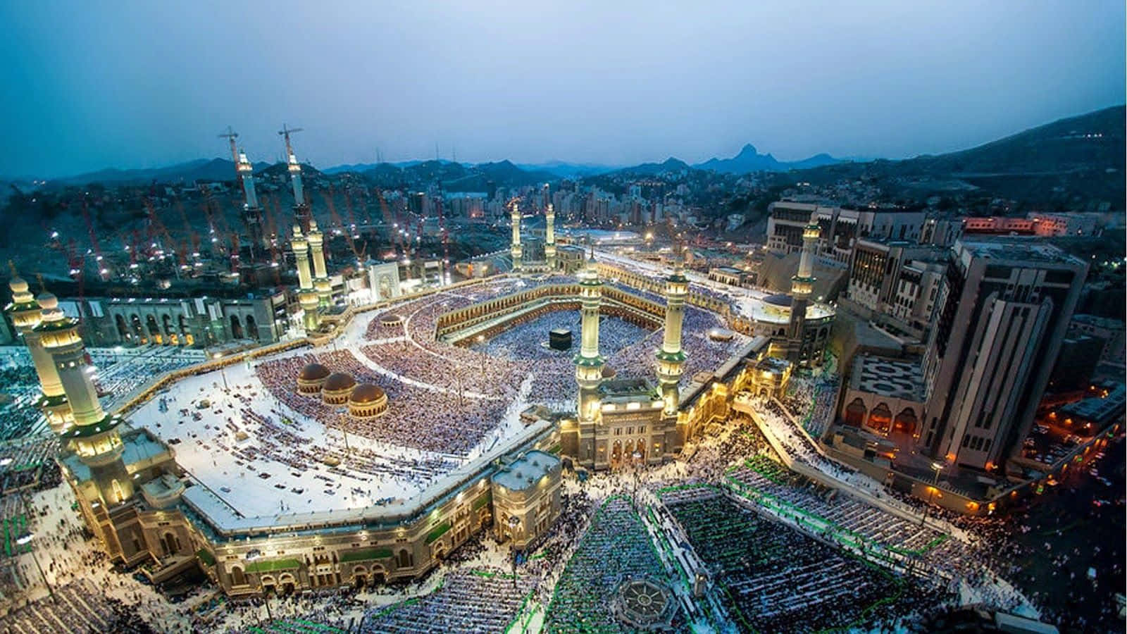 A majestic view of Makkah from the sky