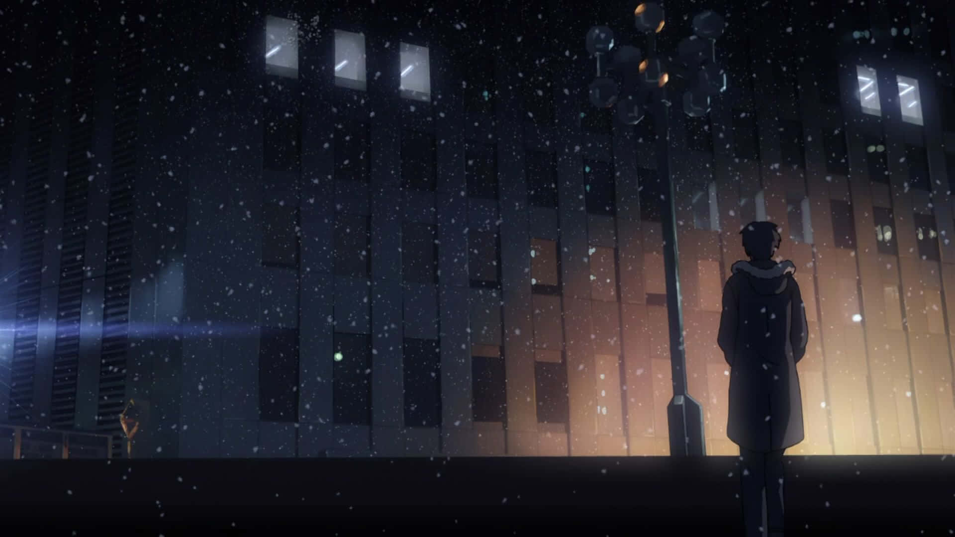 Bildanime-meister Makoto Shinkai Steht Inmitten Seines Markanten Visuellen Stils.