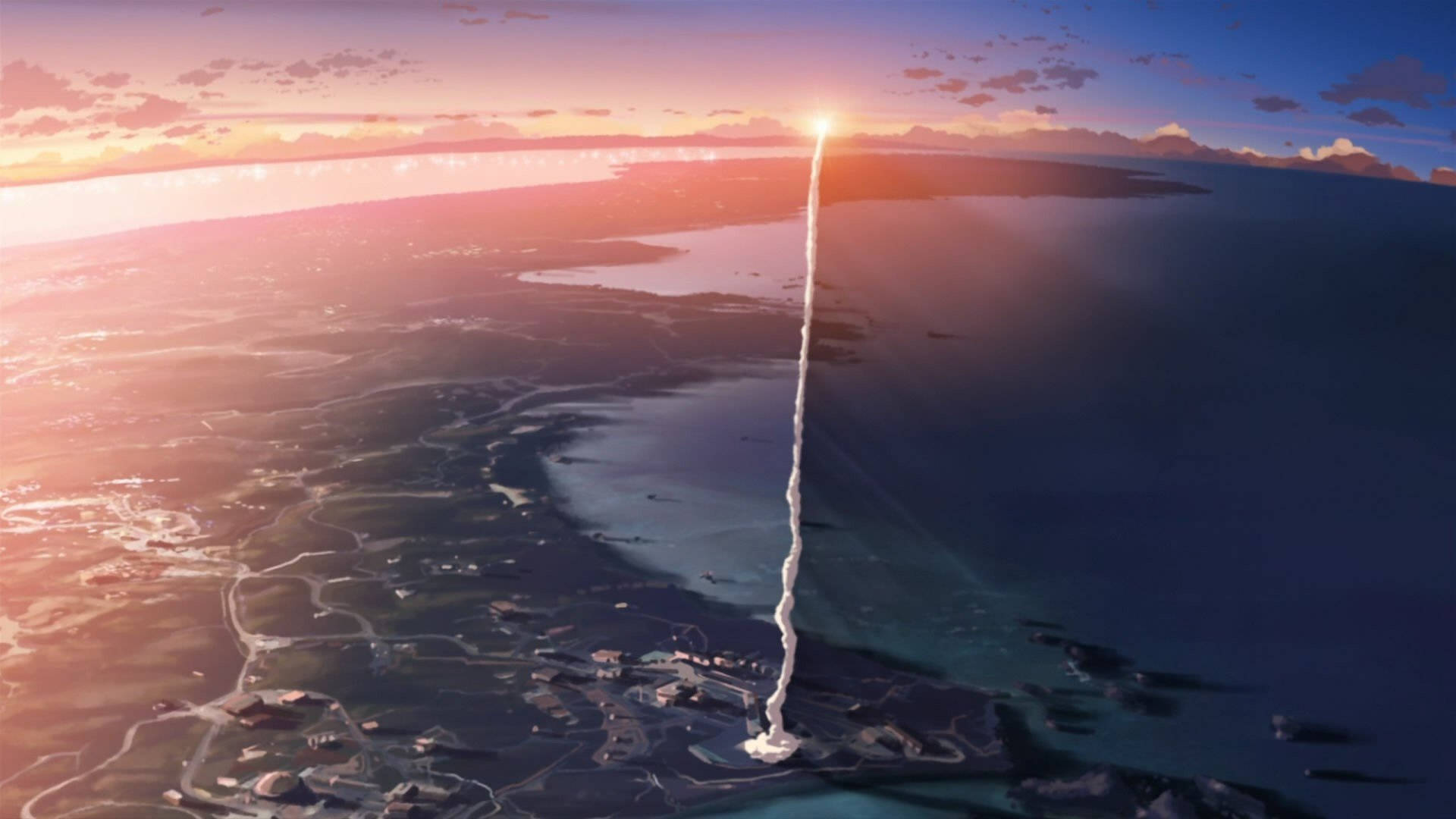 Makoto Shinkai Film Rocket Launch Wallpaper