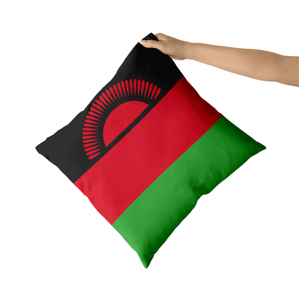 Malawi Flag Being Held PNG