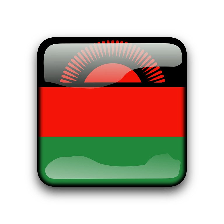 Malawi Flag Button Graphic PNG