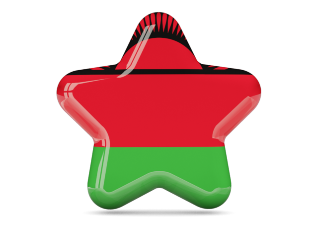 Malawi Flag Star Shape PNG