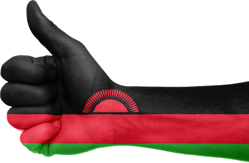 Malawi Flag Thumbs Up Gesture PNG