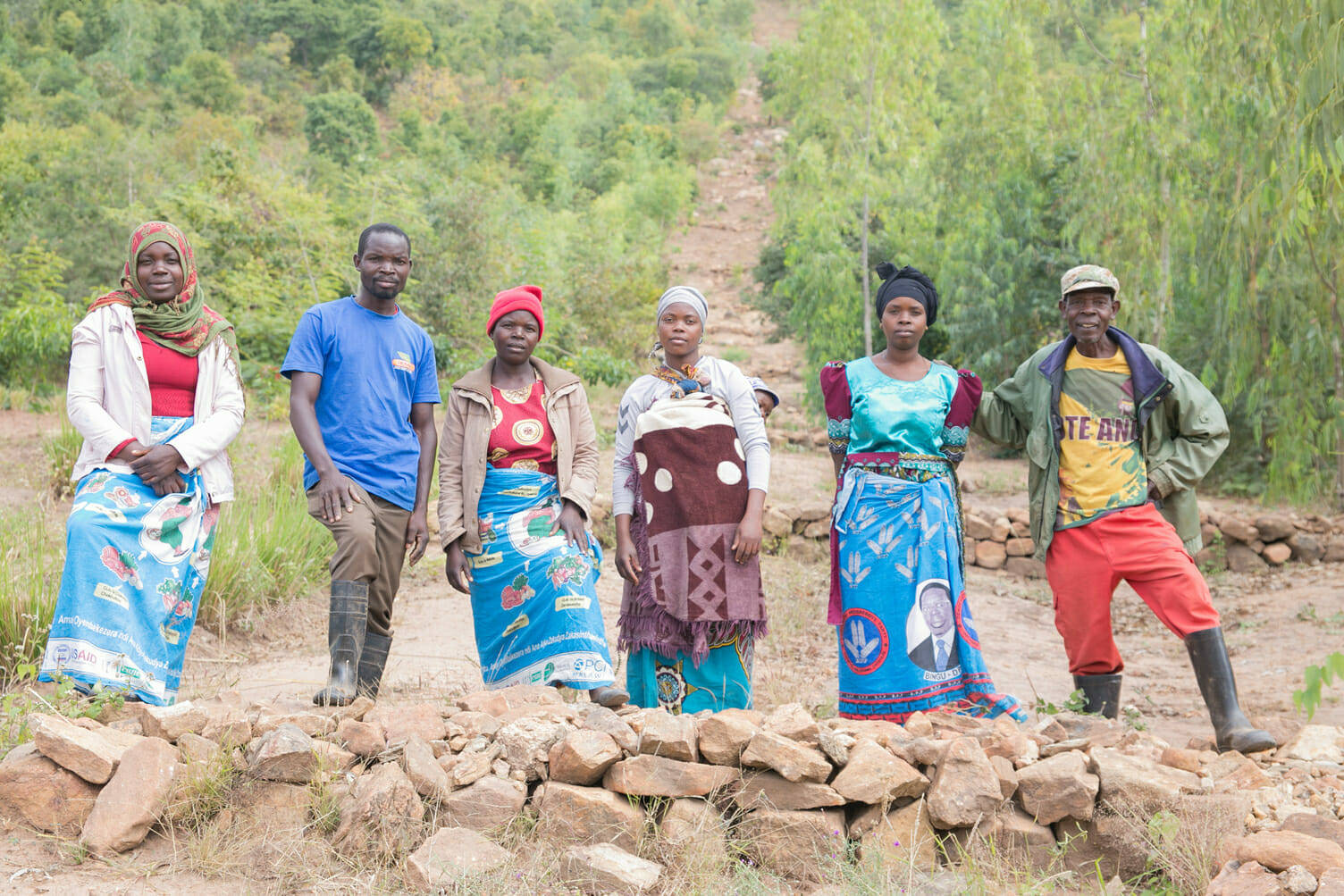 Malawi Six People Dirt Road Wallpaper