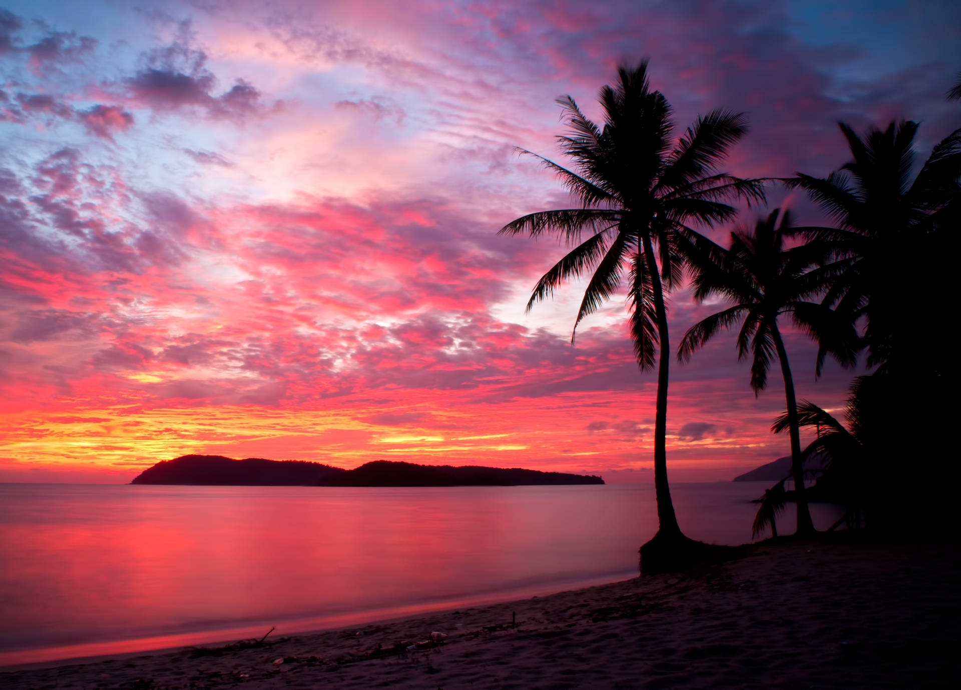 Malaysian Beach Pink Sunset