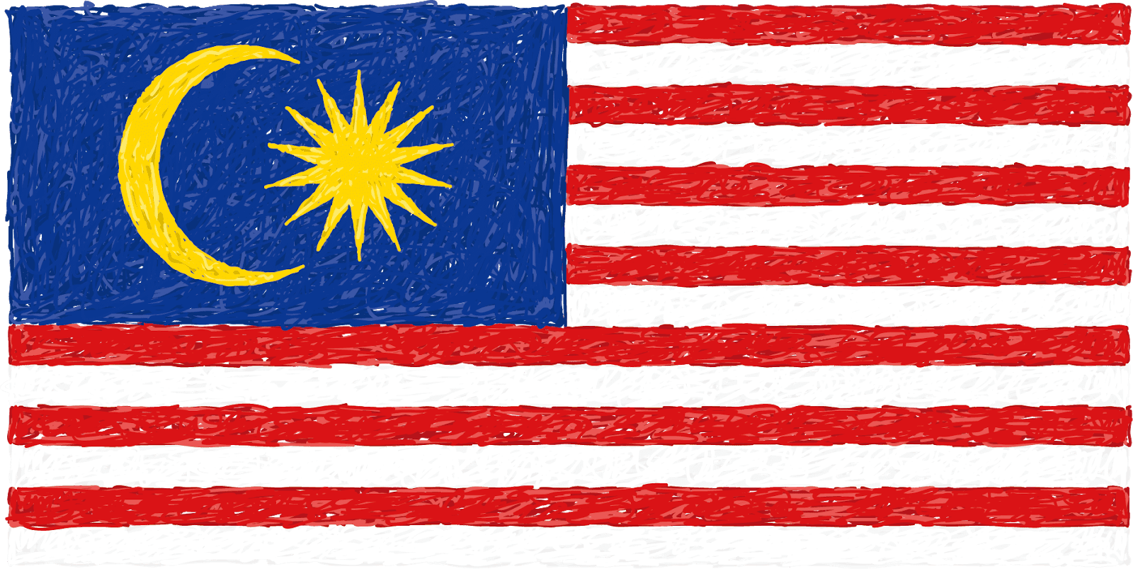 Malaysian Flag Artistic Texture PNG