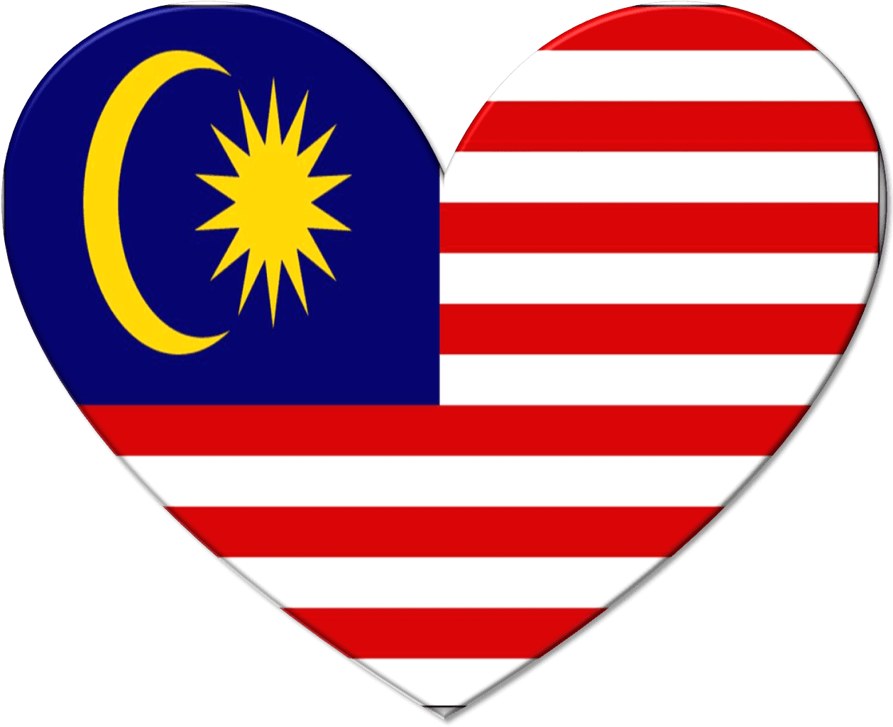 Malaysian Flag Heart Shaped PNG