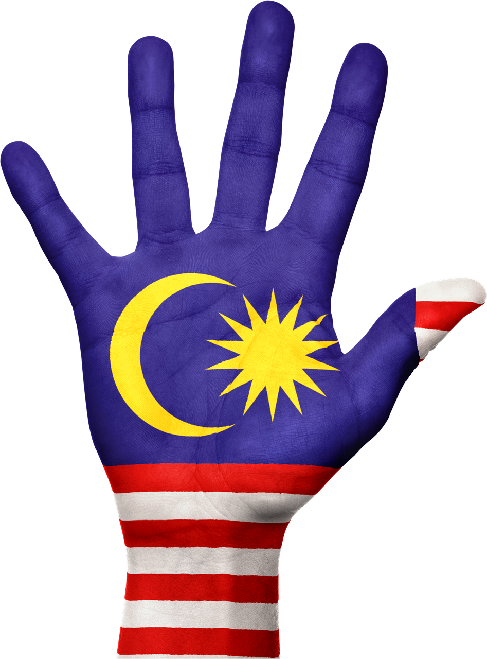 Malaysian Flag Painted Hand PNG