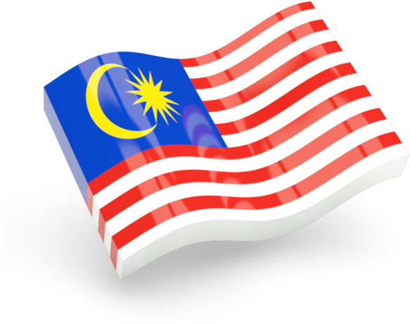 Malaysian Flag Waving Illustration PNG