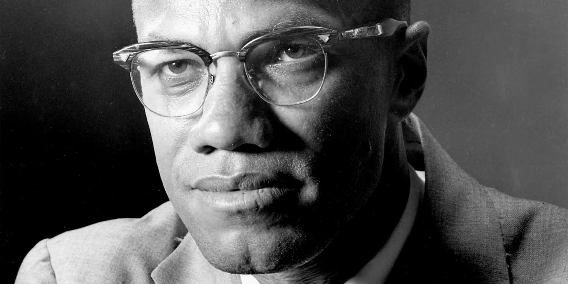 Malcolm X Portrait Blackand White Wallpaper