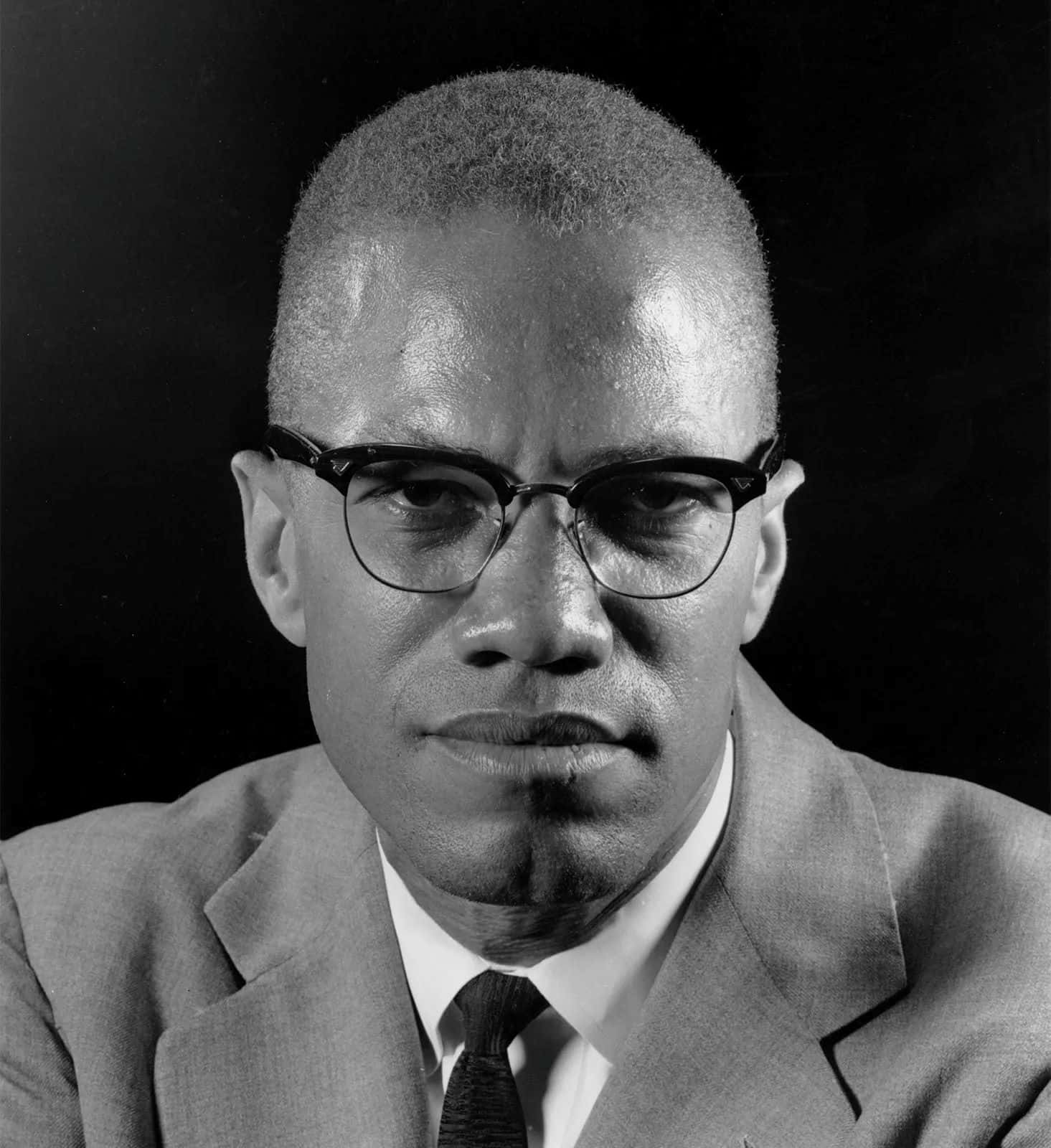 Malcolm X Portrait Blackand White Wallpaper