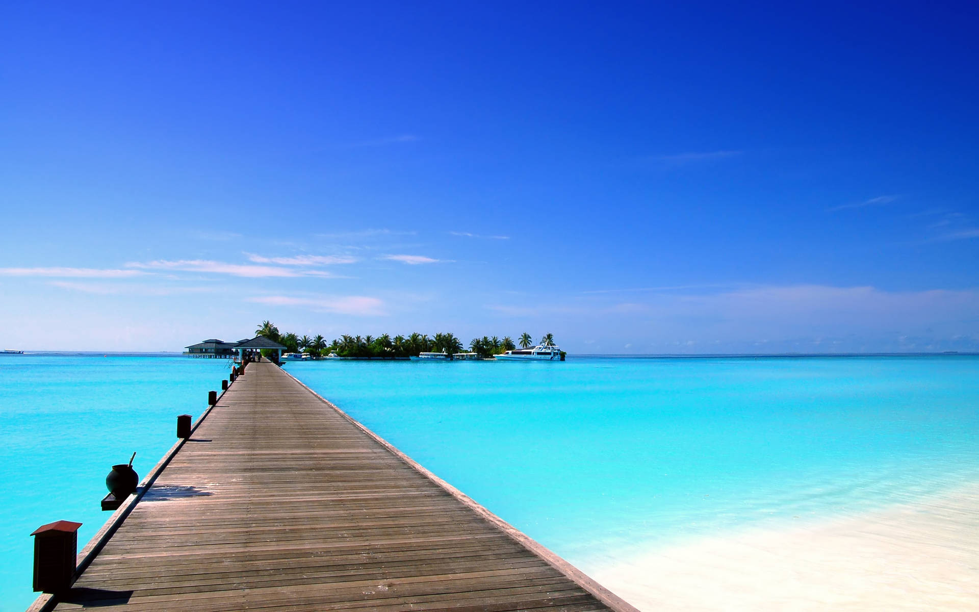 Muellede La Playa De Maldivas Fondo de pantalla