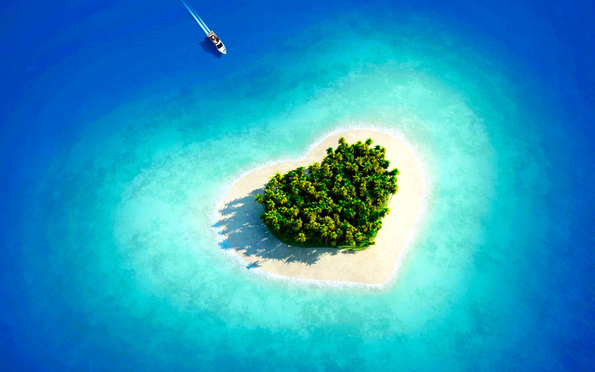 A Glimpse into Paradise: Maldives Stunning Heart Island. Wallpaper