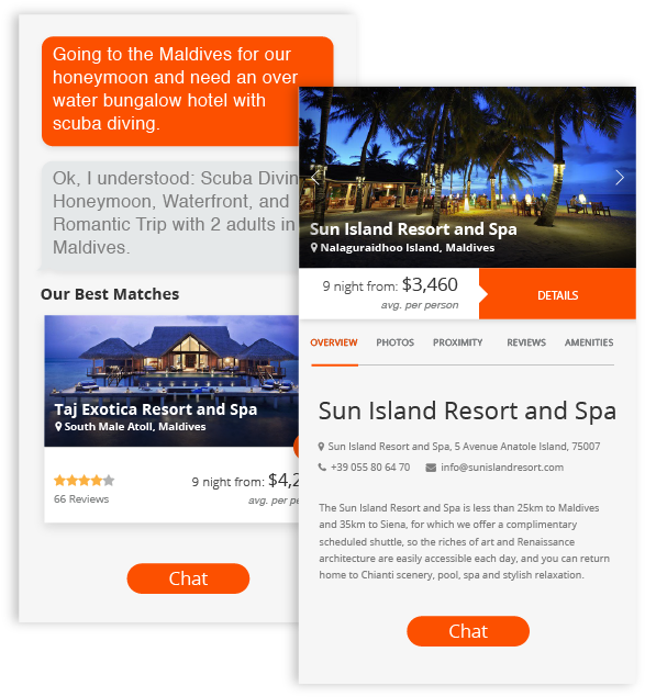 Maldives Honeymoon Resort Chatbot Interaction PNG