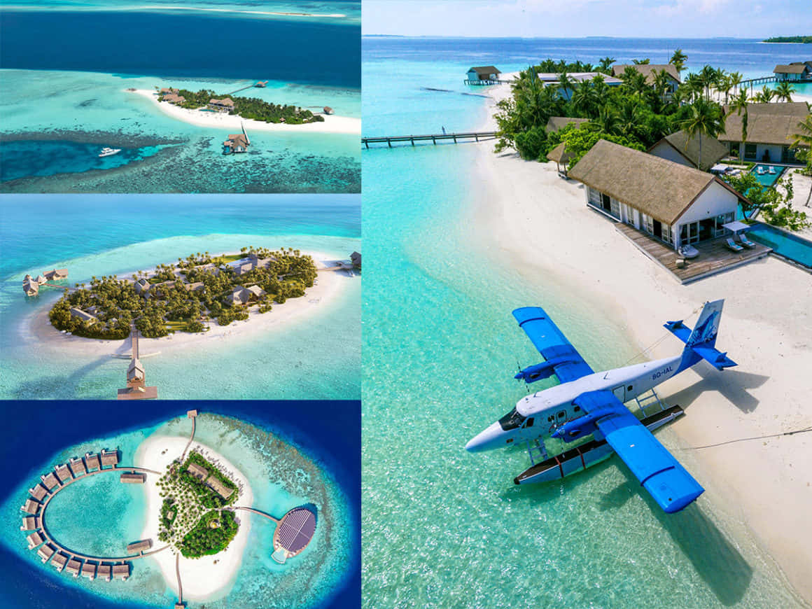 Pristine Beaches at the Sunny Maldives Paradise Resort Wallpaper