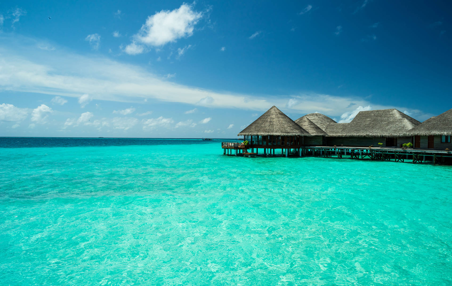 Aguaturquesa De La Playa En Maldivas. Fondo de pantalla