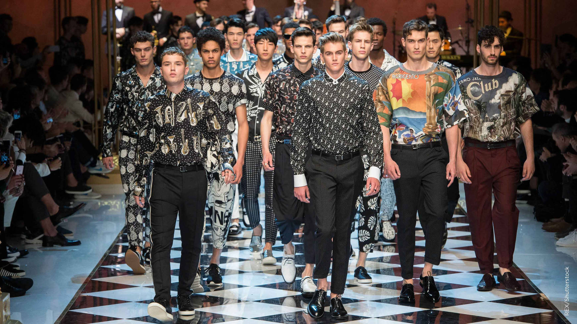 Male Dolce And Gabbana Models On The Catwalk Wallpaper