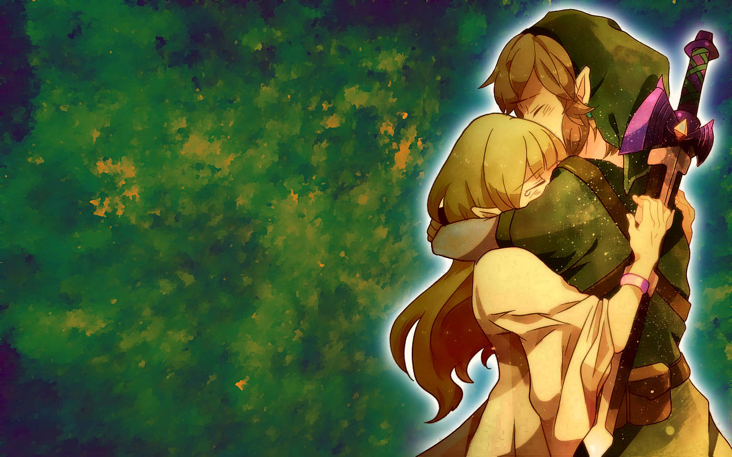 Male Dwarf And Girl Anime Hug Wallpaper