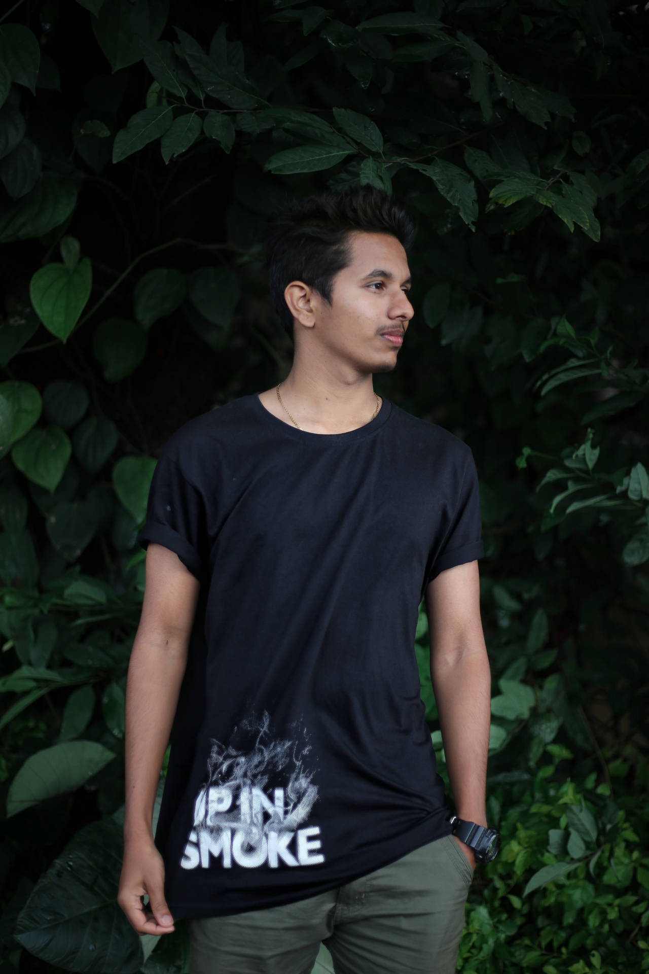Male Model Black Shirt Wallpaper