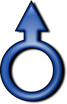 Male Symbol Blue Background PNG