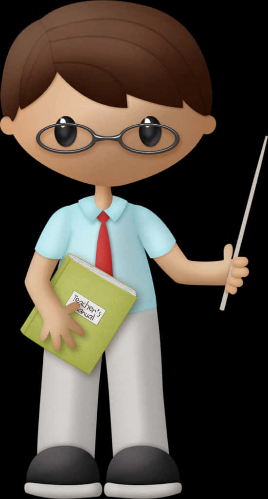 Male Teacher Cartoon Clipart PNG