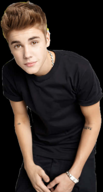 Male_ Celebrity_in_ Black_ Shirt_ Portrait PNG