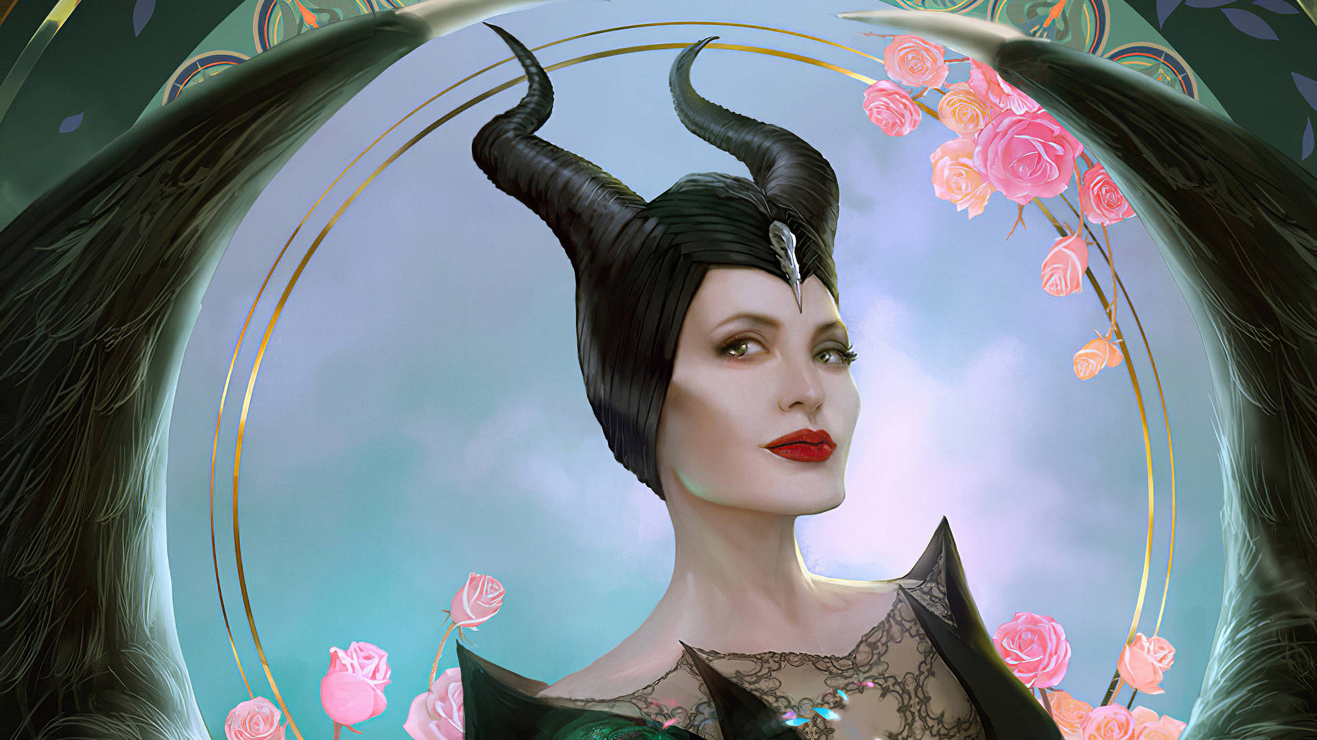 Maleficent With Flowers