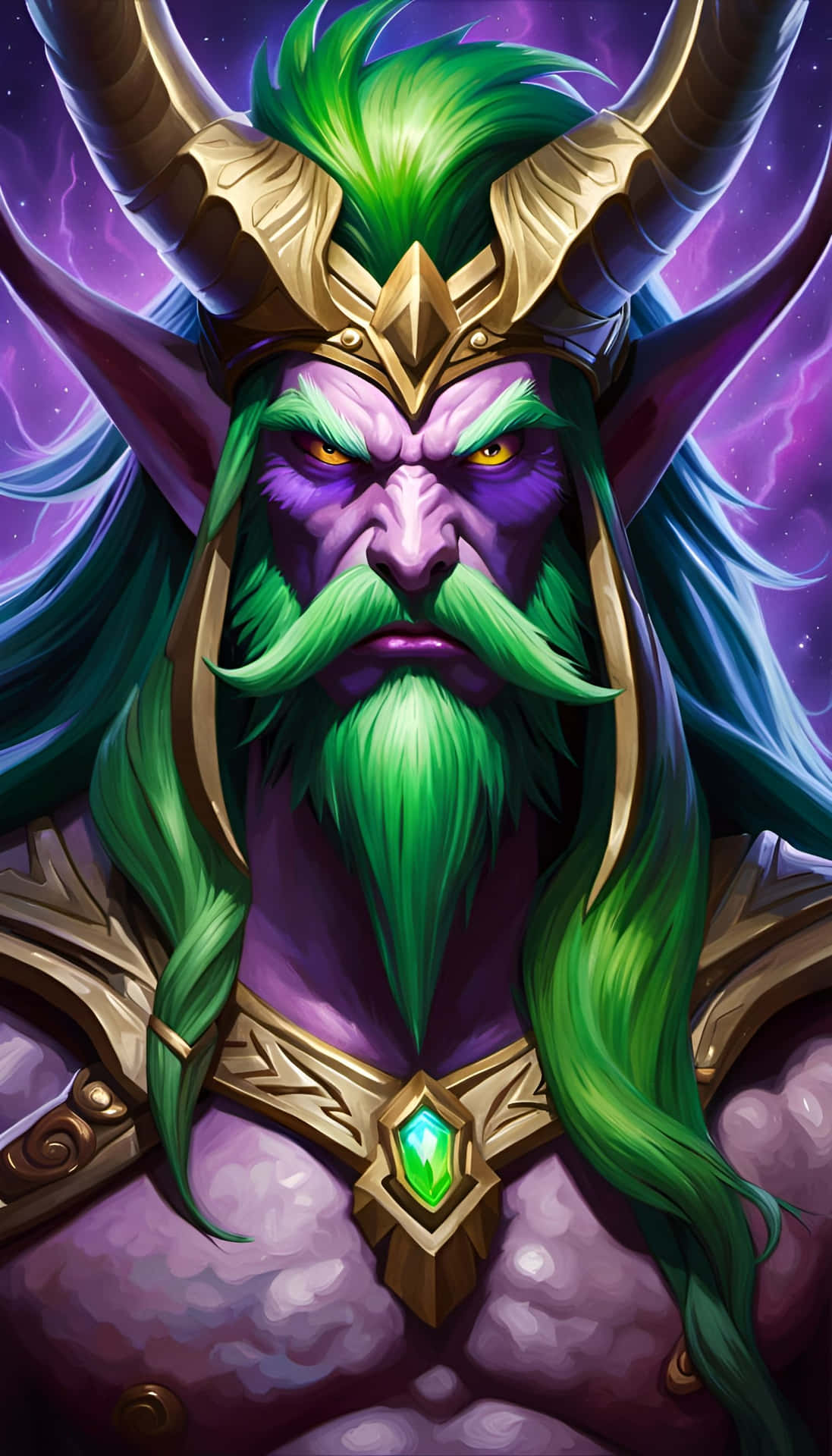 Portret Van Malfurion Stormrage Achtergrond