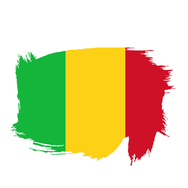 Mali Flag Brush Stroke PNG