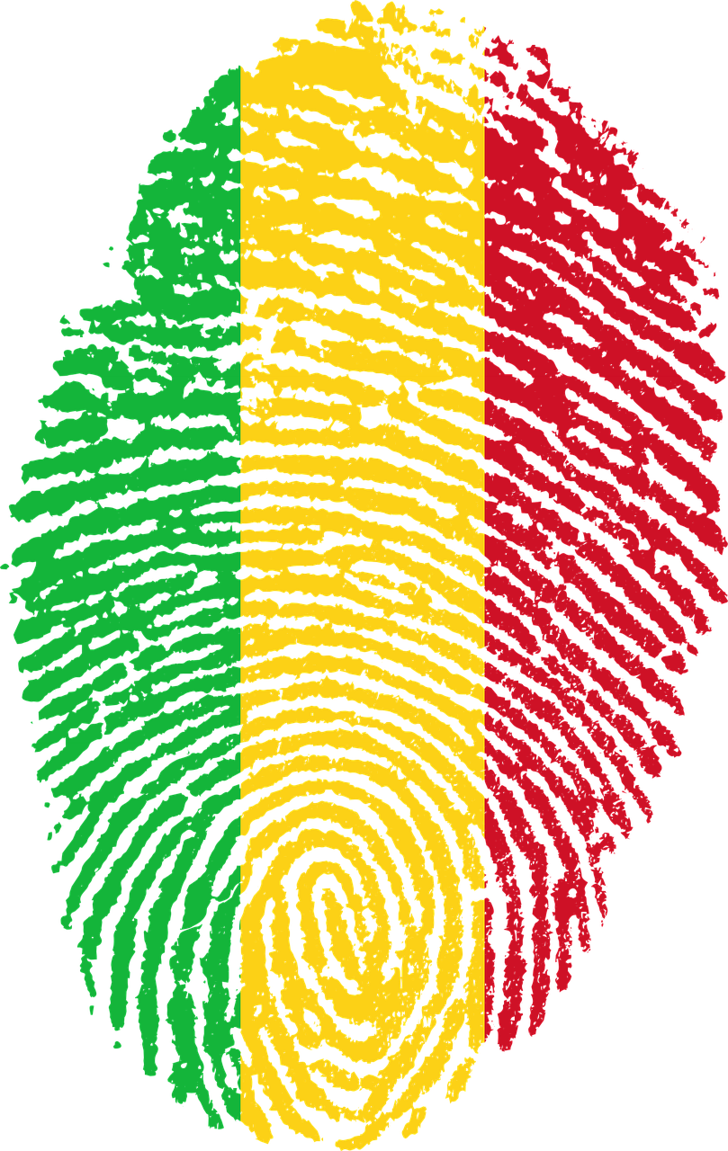 Mali Flag Fingerprint Art PNG