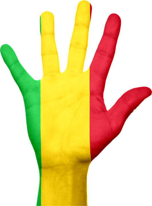 Mali Flag Painted Hand PNG
