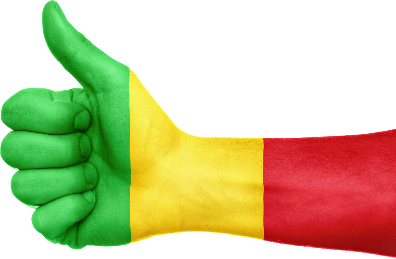 Mali Flag Thumbs Up Gesture PNG