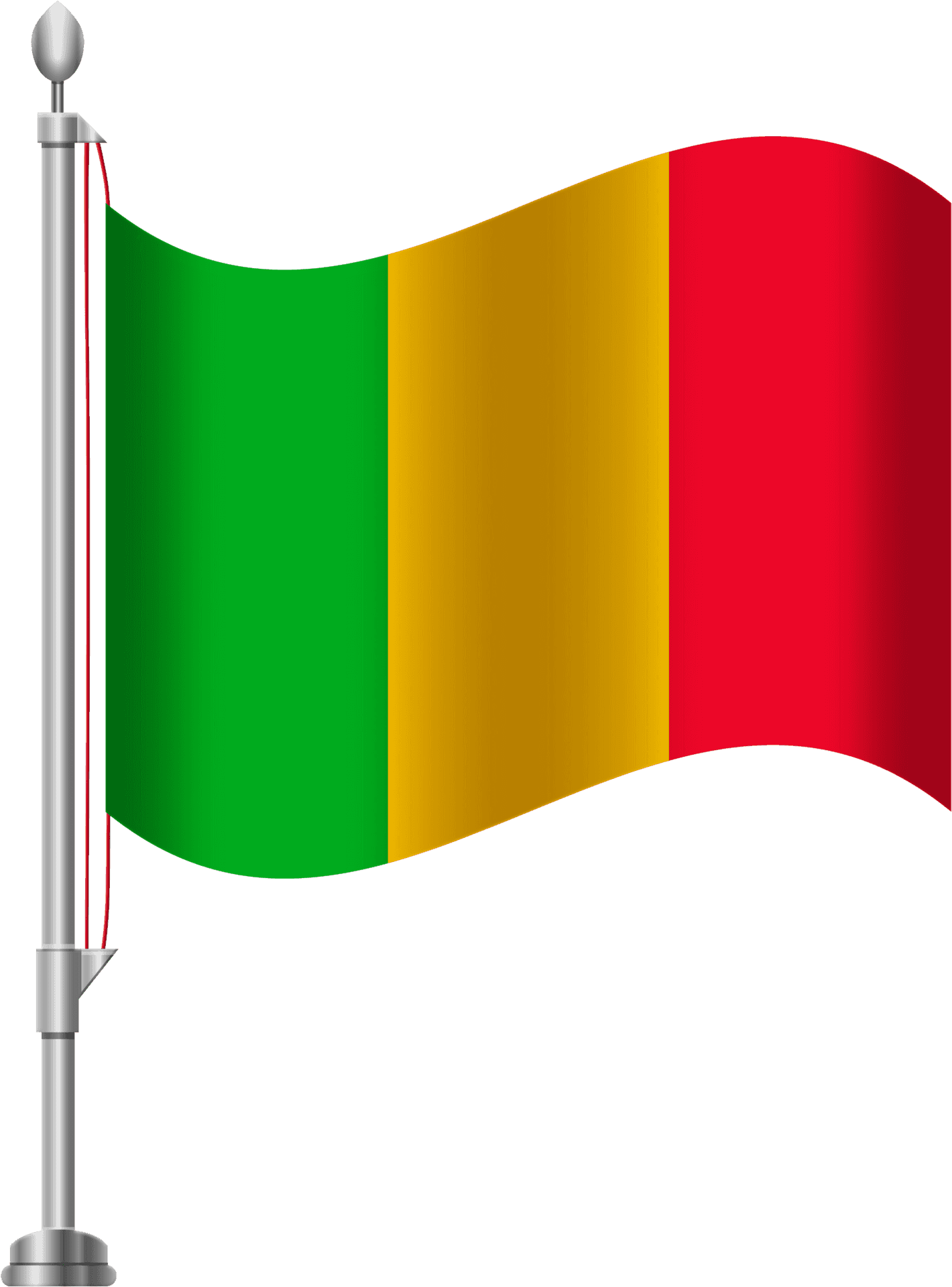 Mali National Flagon Pole PNG