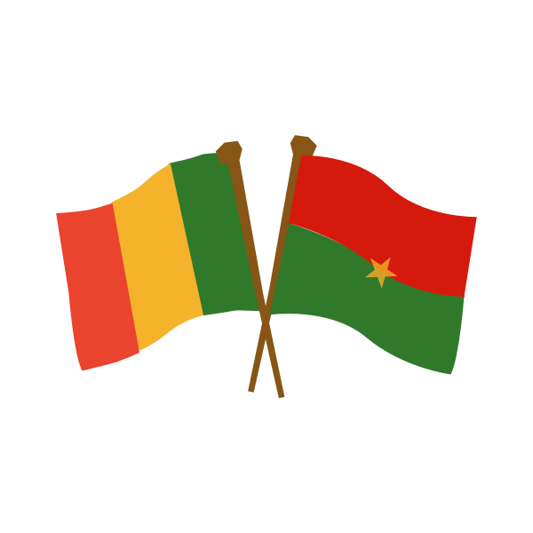Maliand Burkina Faso Flags Crossed PNG