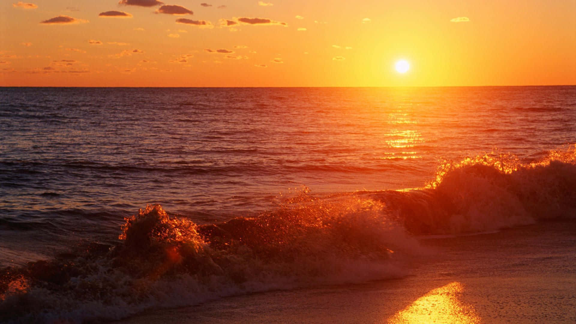 Calm Malibu Beach Sunrise Desktop Wallpaper