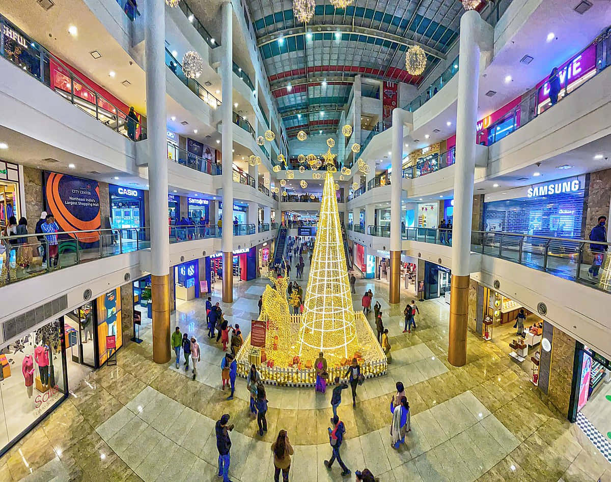 Download Spacious Modern Shopping Mall | Wallpapers.com