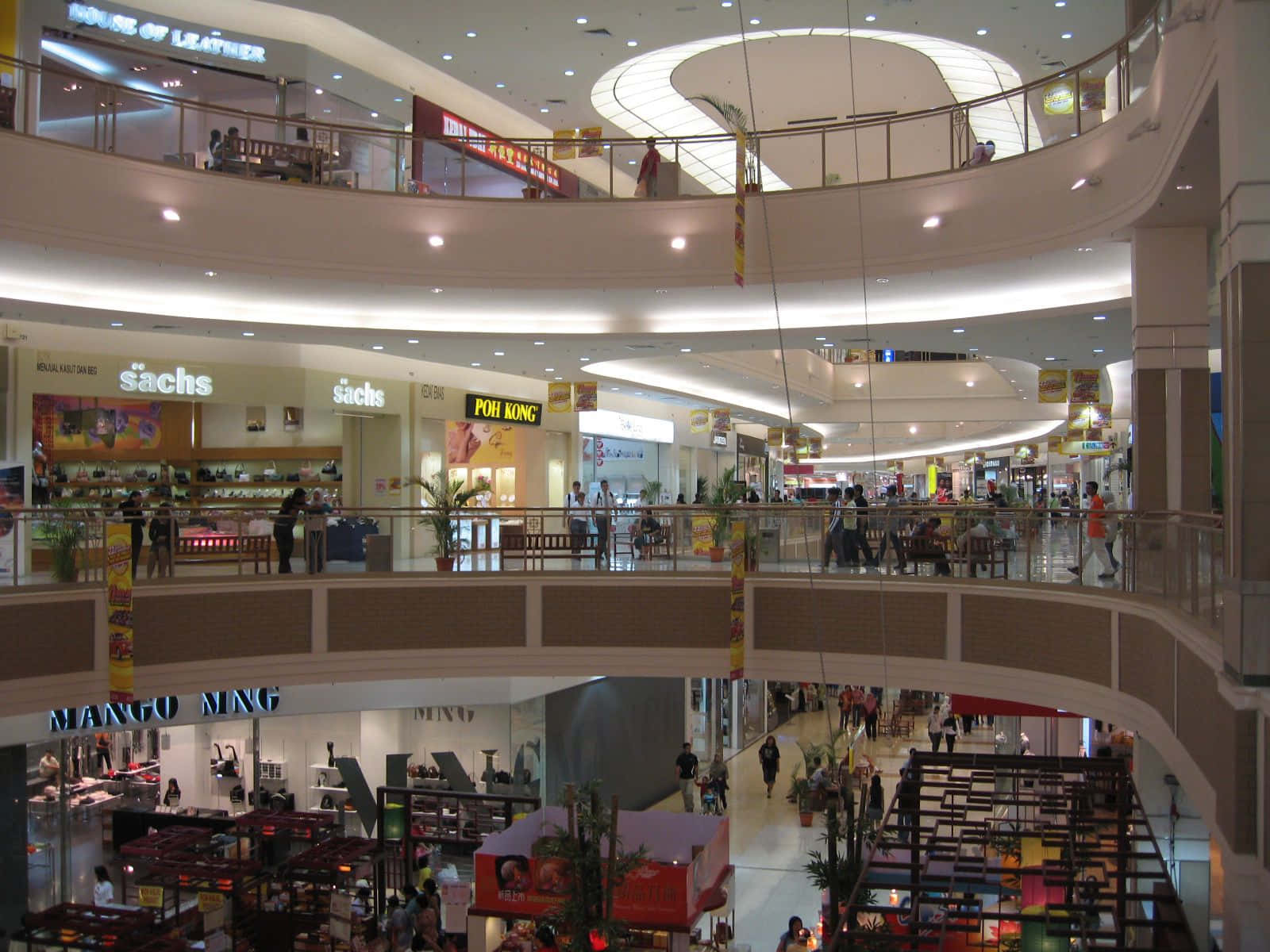 Spectacular evening view of a modern shopping mall