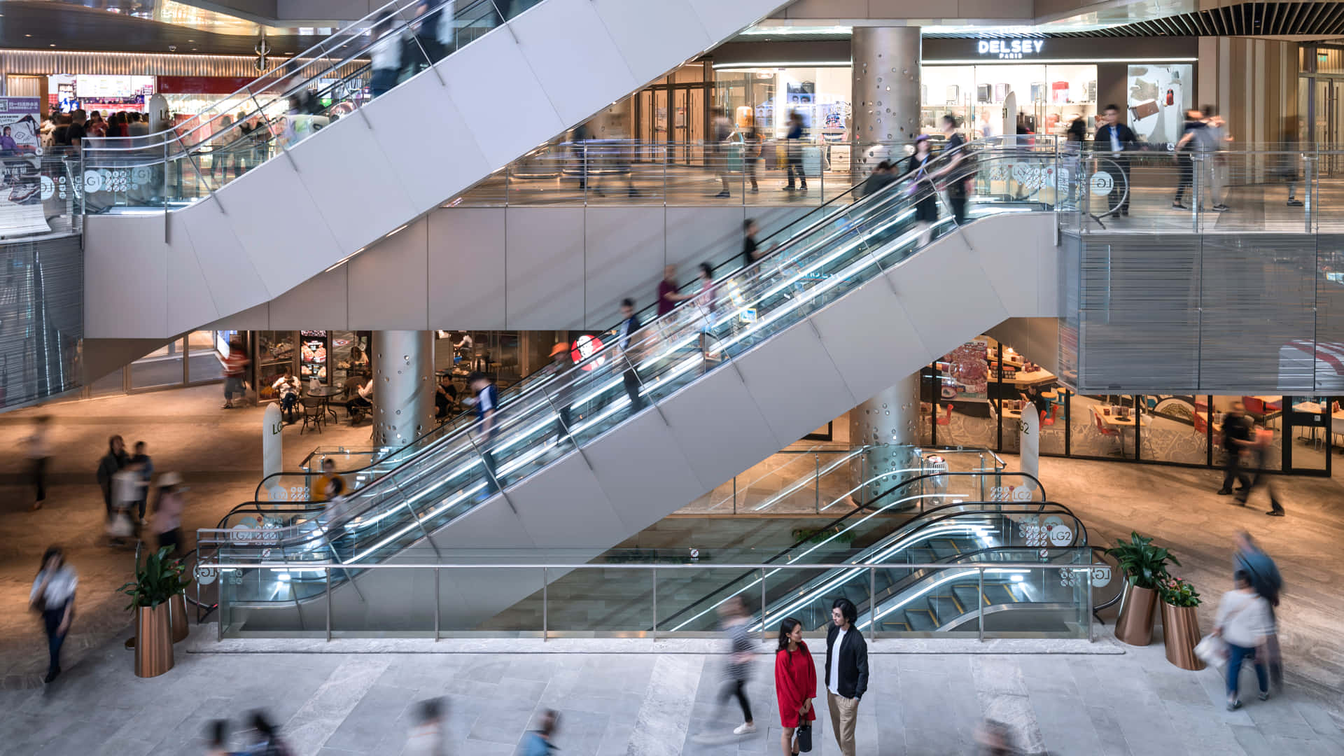 Brightly Lit and Spacious Modern Shopping Mall