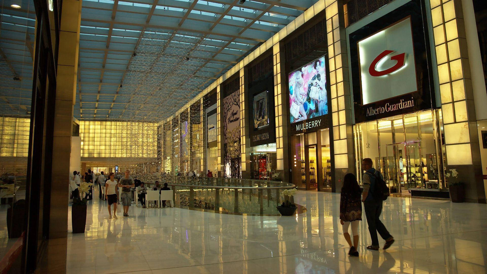Mall Luxurious Dubai Shopping Center Wallpaper