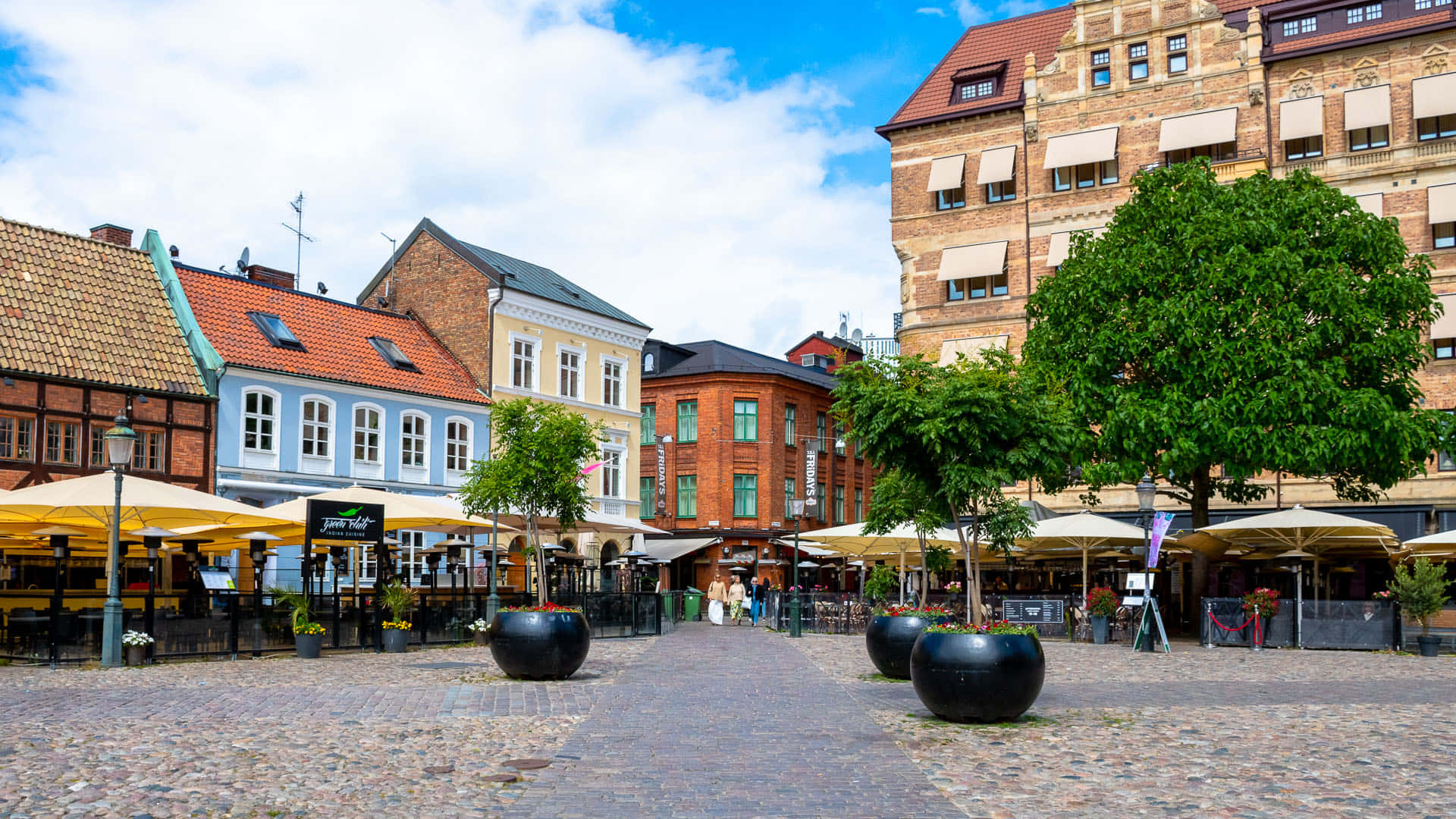 Malmo Sweden Lilla Torg Square Wallpaper