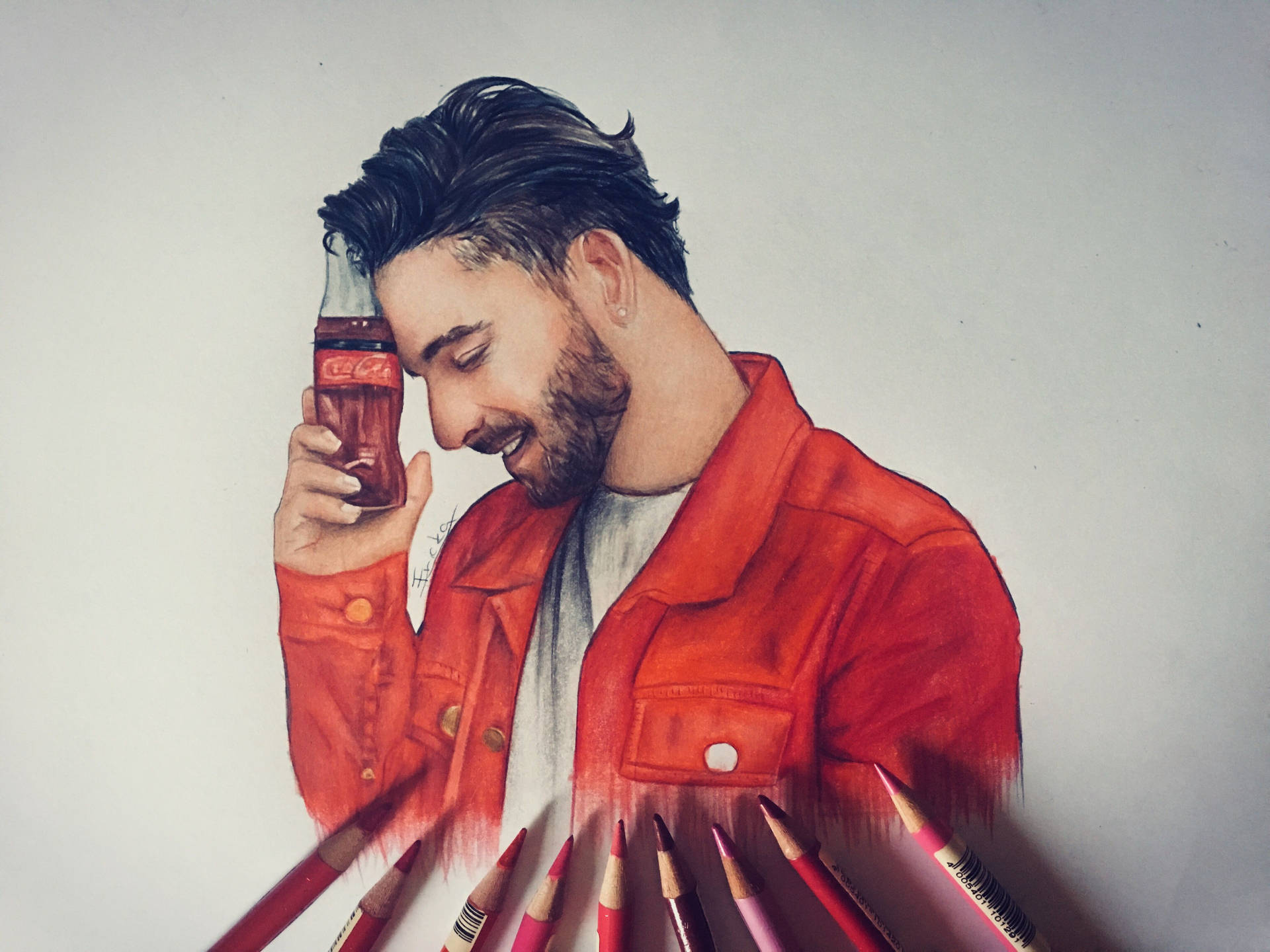 Maluma Color Pencil Drawing Background