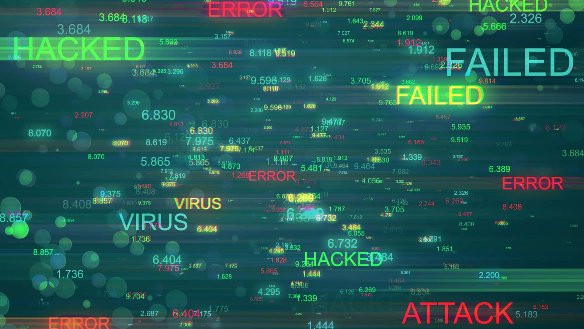 En computer skærm med et virus og mislykket tekst der krasjer ned. Wallpaper