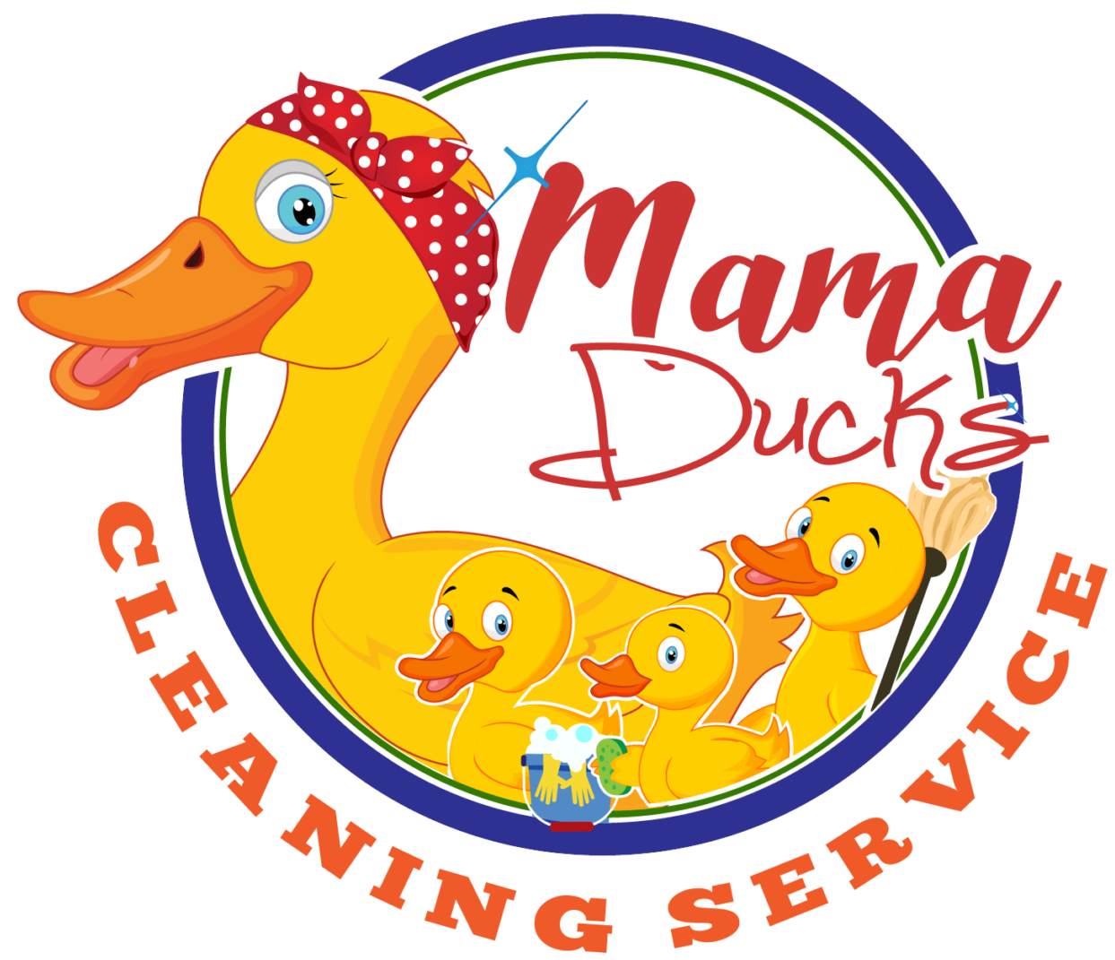 Mama Ducks Cleaning Service Logo PNG