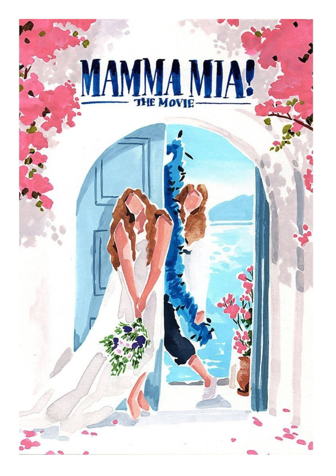 Mama Mia! Water Colour Illustration Poster Background