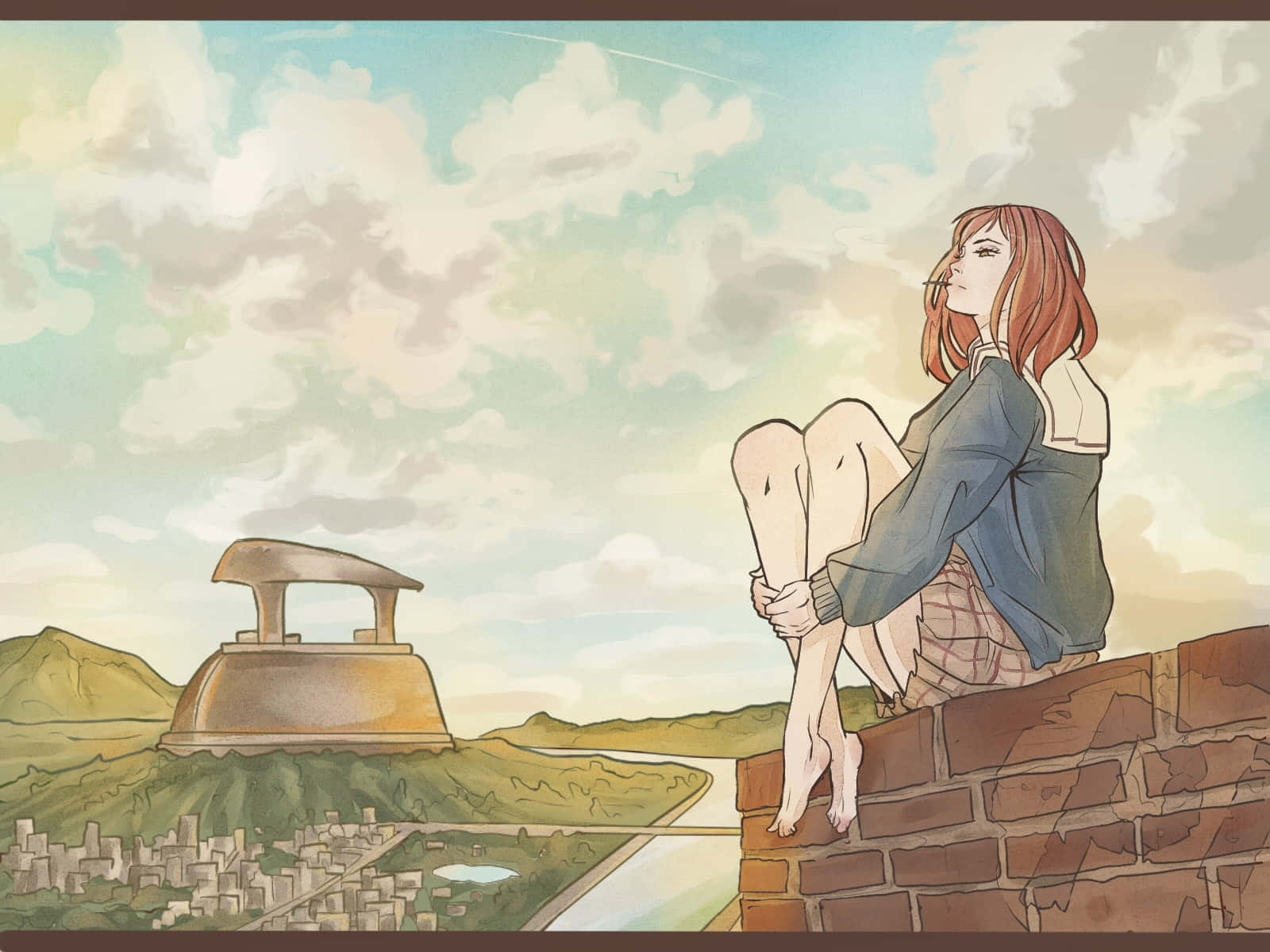 Mamimi Samejima enjoying a serene moment Wallpaper