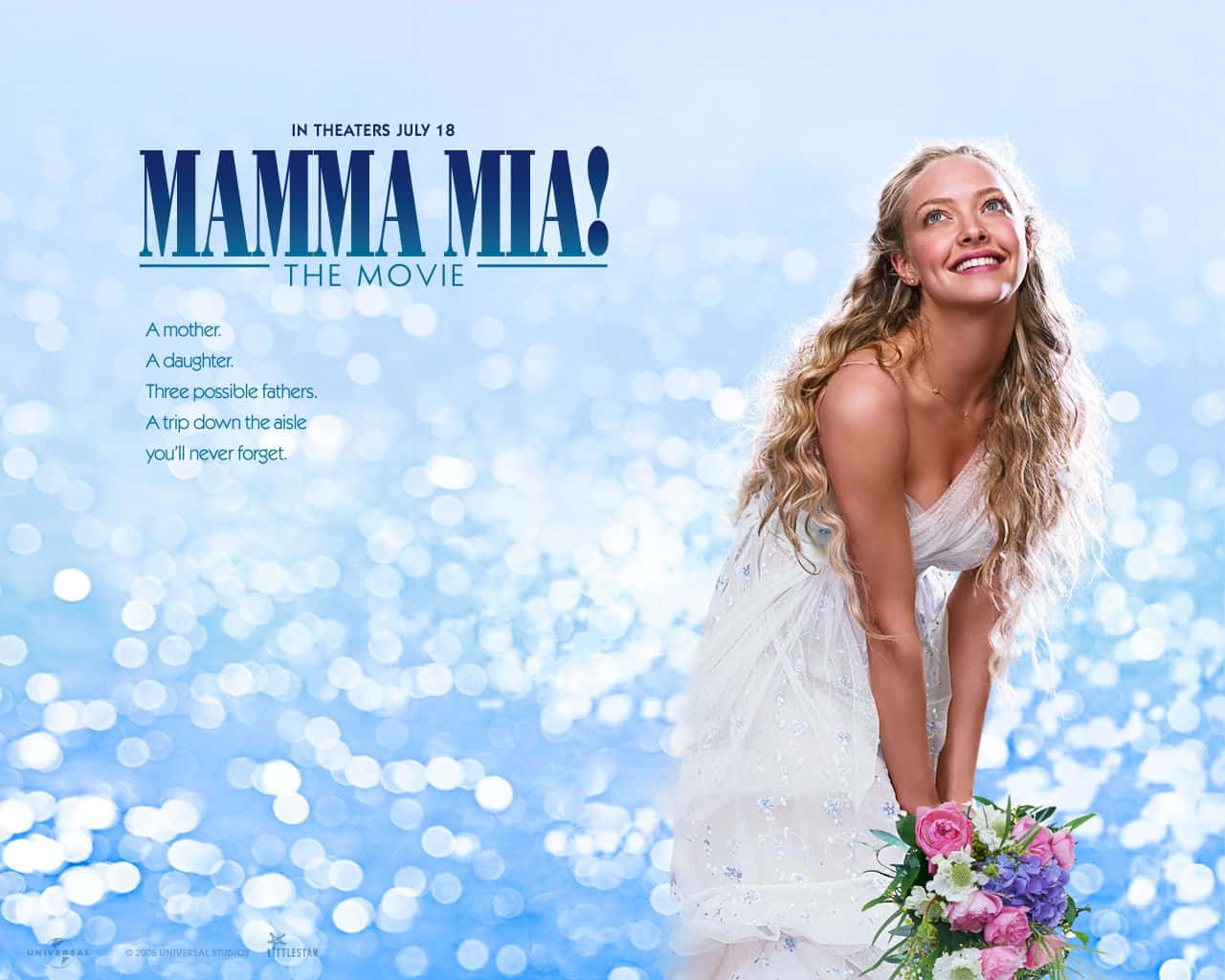 The cast of the musical 'Mamma Mia' in the opening number