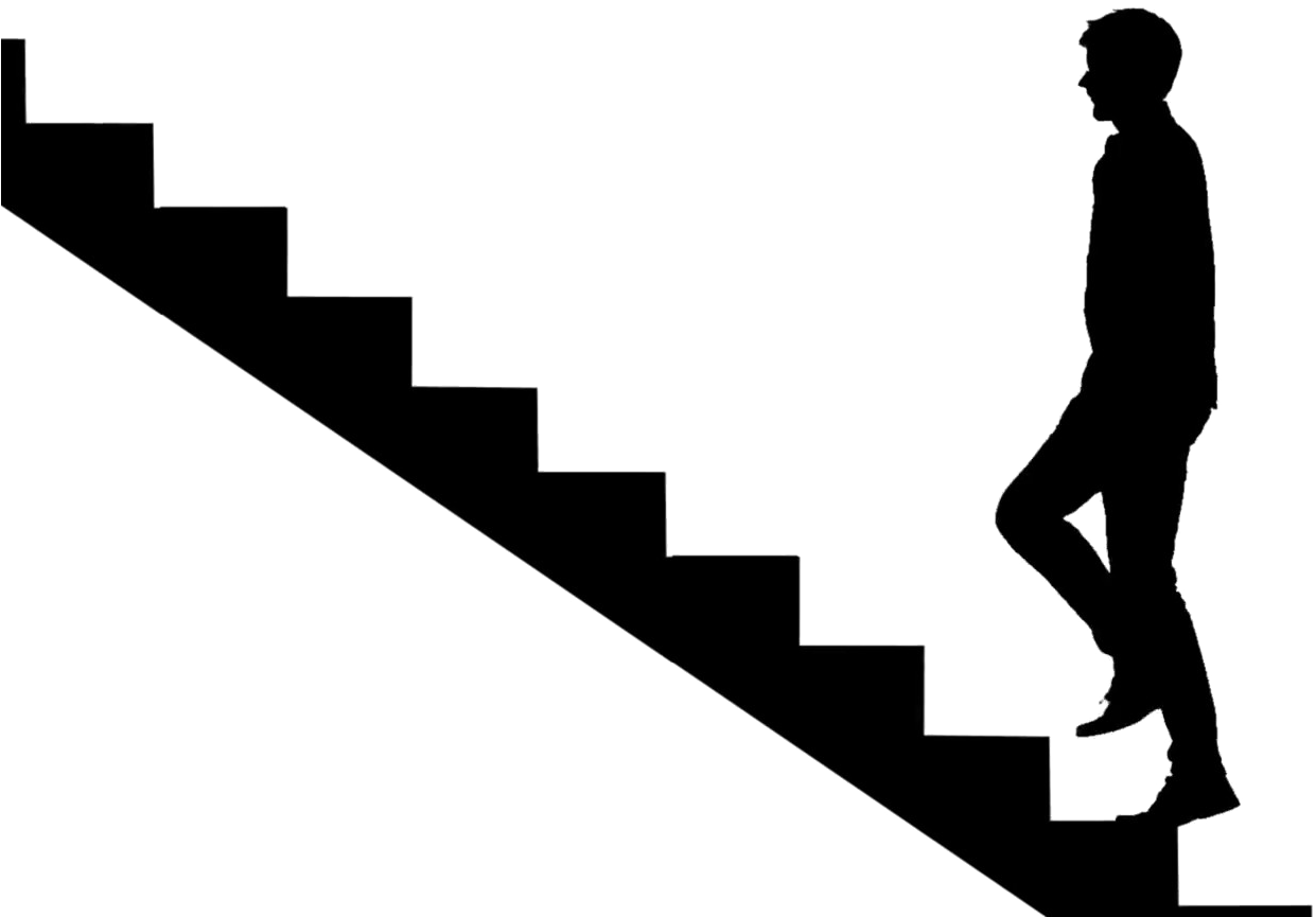Man Climbing Stairs Silhouette PNG