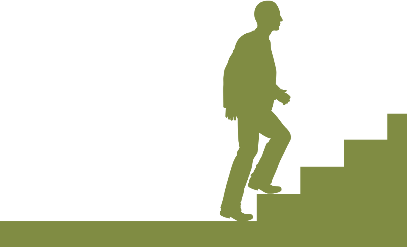 Man Climbing Stairs Silhouette PNG