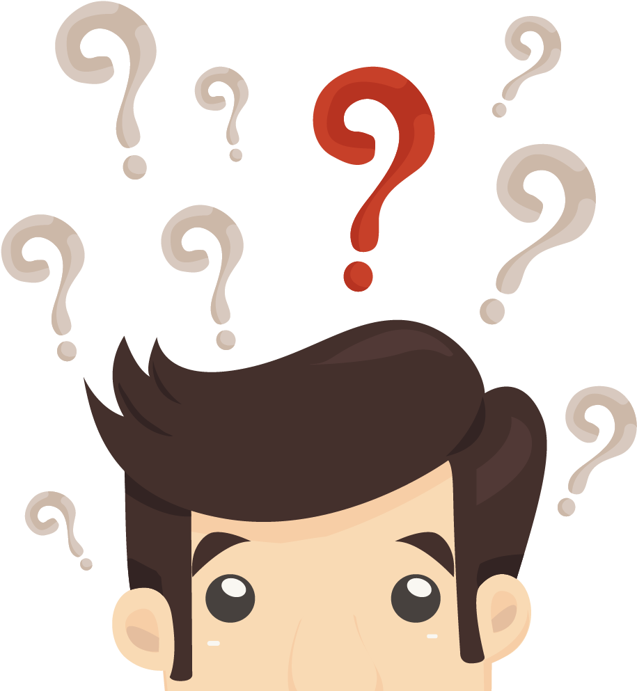 Man Confusedby Question Marks PNG