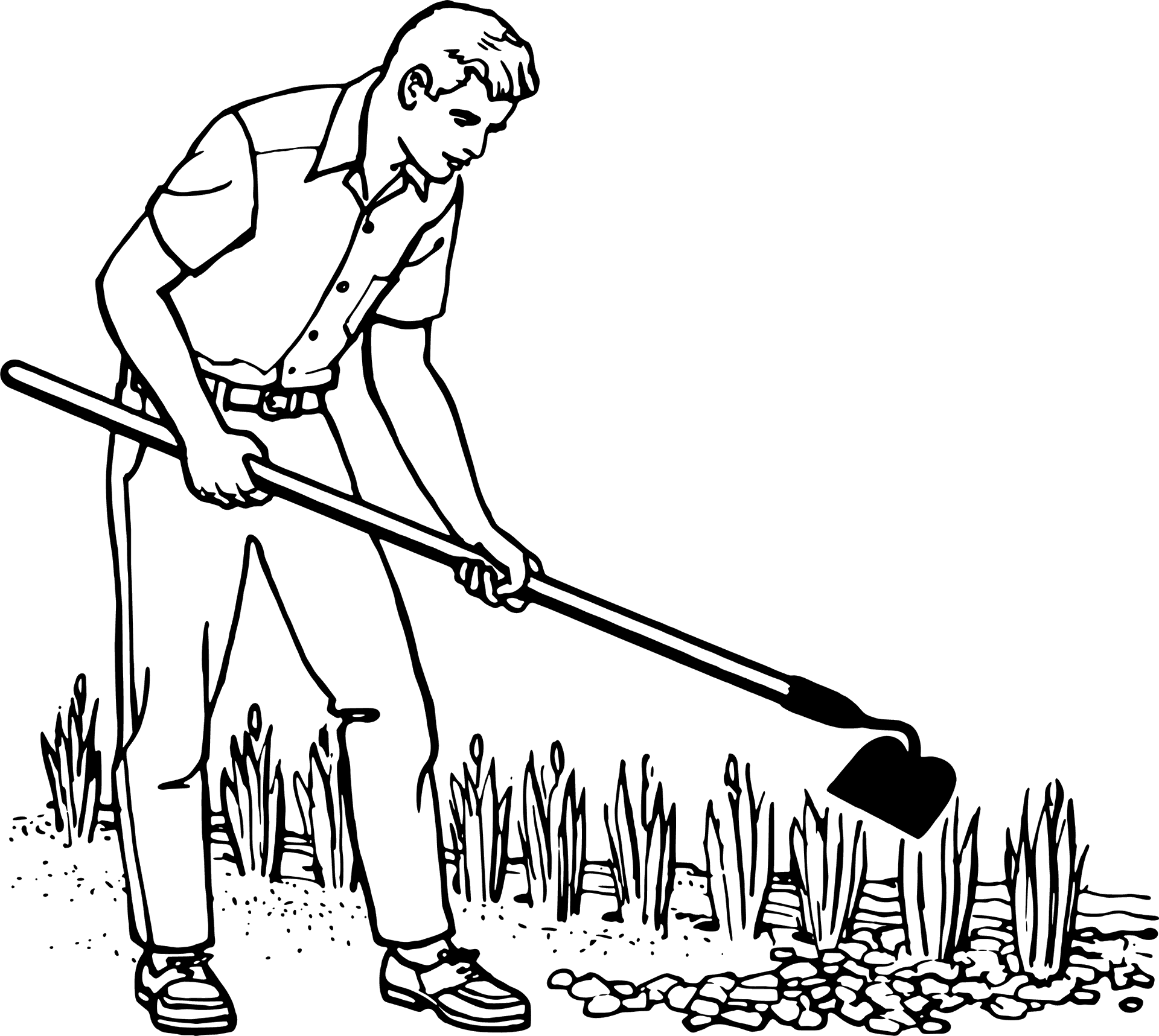 Man Digging Soil Clipart PNG